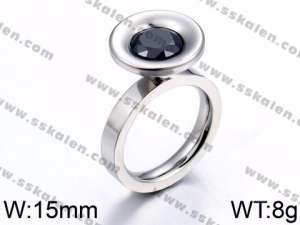 Stainless Steel Stone&Crystal Ring - KR44110-K