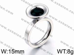 Stainless Steel Stone&Crystal Ring - KR44111-K