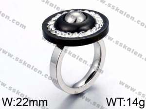 Stainless Steel Stone&Crystal Ring - KR44113-K