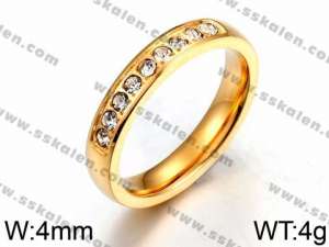 Stainless Steel Stone&Crystal Ring - KR44115-K