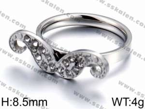 Stainless Steel Stone&Crystal Ring - KR44121-K