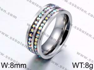 Stainless Steel Stone&Crystal Ring - KR44126-K