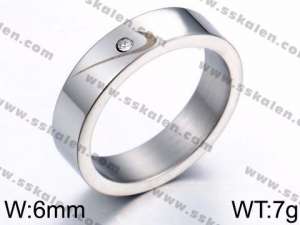 Stainless Steel Stone&Crystal Ring - KR44128-K