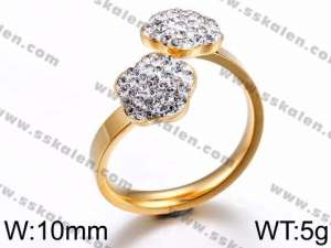 Stainless Steel Stone&Crystal Ring - KR44134-K