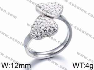 Stainless Steel Stone&Crystal Ring - KR44135-K