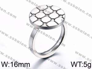 Stainless Steel Stone&Crystal Ring - KR44137-K