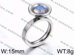 Stainless Steel Stone&Crystal Ring - KR44138-K