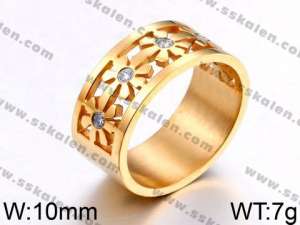 Stainless Steel Stone&Crystal Ring - KR44145-K