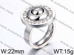 Stainless Steel Stone&Crystal Ring - KR44148-K