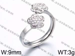 Stainless Steel Stone&Crystal Ring - KR44151-K