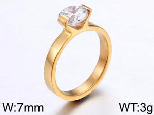 Stainless Steel Stone&Crystal Ring - KR44152-K