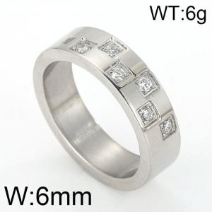 Stainless Steel Stone&Crystal Ring - KR44153-K