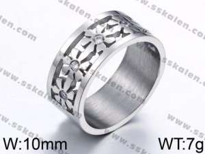 Stainless Steel Stone&Crystal Ring - KR44161-K