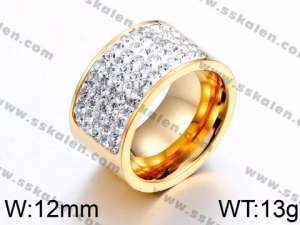 Stainless Steel Stone&Crystal Ring - KR44162-K