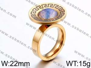 Stainless Steel Stone&Crystal Ring - KR44164-K