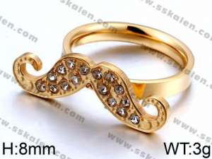 Stainless Steel Stone&Crystal Ring - KR44169-K