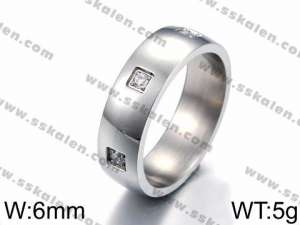 Stainless Steel Stone&Crystal Ring - KR44181-K