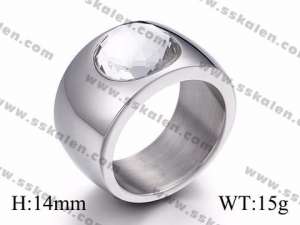 Stainless Steel Stone&Crystal Ring - KR44218-K