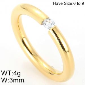 Stainless Steel Stone&Crystal Ring - KR44312-K