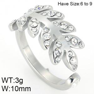 Stainless Steel Stone&Crystal Ring - KR44357-K