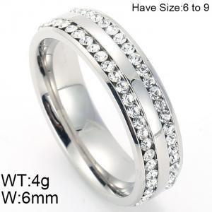 Stainless Steel Stone&Crystal Ring - KR44360-K