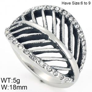 Stainless Steel Stone&Crystal Ring - KR44460-K