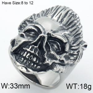 Stainless Skull Ring - KR44625-BD