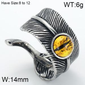 Stainless Steel Stone&Crystal Ring - KR44635-BD