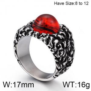 Stainless Steel Stone&Crystal Ring - KR44668-BD