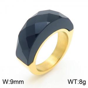 Stainless Steel Stone&Crystal Ring - KR44815-K