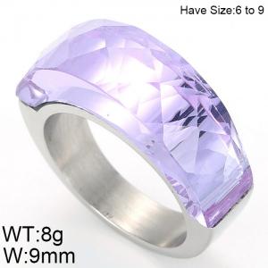 Stainless Steel Stone&Crystal Ring - KR44953-K