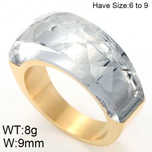 Stainless Steel Stone&Crystal Ring - KR44970-K