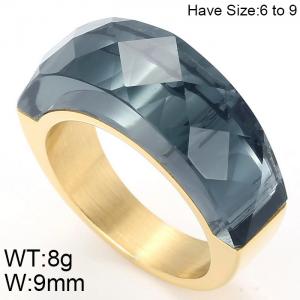 Stainless Steel Stone&Crystal Ring - KR44979-K