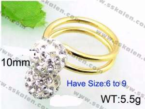 Stainless Steel Stone&Crystal Ring - KR45066-Z