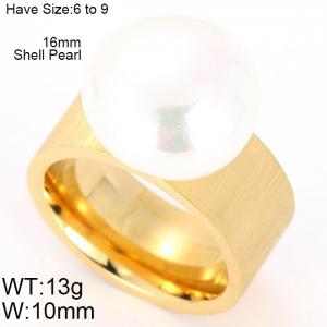 SS Shell Pearl Rings - KR45438-K