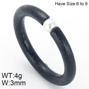 Stainless Steel Black-plating Ring - KR45763-K