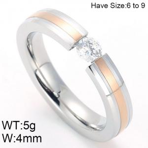 Stainless Steel Stone&Crystal Ring - KR45764-K