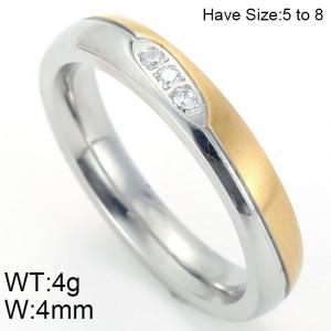Stainless Steel Stone&Crystal Ring - KR45773-K