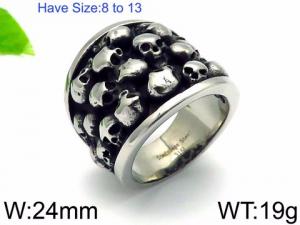 Stainless Skull Ring - KR46011-BD