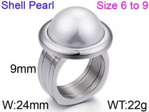 SS Shell Pearl Rings - KR46028-K