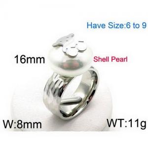 SS Shell Pearl Rings - KR46060-K