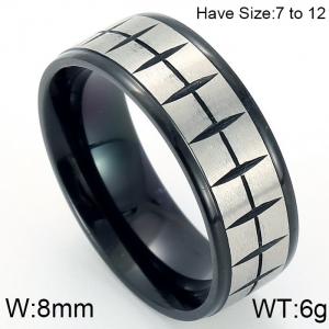 Stainless Steel Black-plating Ring - KR46064-K