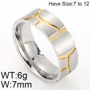 Stainless Steel Gold-plating Ring - KR46070-K