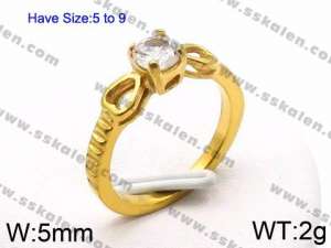 Stainless Steel Stone&Crystal Ring - KR46214-TBC