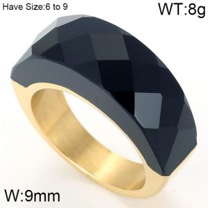 Stainless Steel Stone&Crystal Ring - KR46391-K