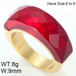 Stainless Steel Stone&Crystal Ring - KR46393-K