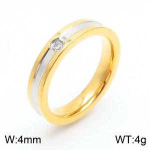 Stainless Steel Stone&Crystal Ring - KR46441-K