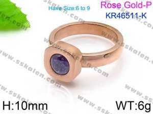 Stainless Steel Stone&Crystal Ring - KR46511-K