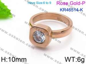 Stainless Steel Stone&Crystal Ring - KR46514-K