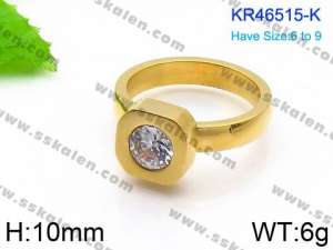 Stainless Steel Stone&Crystal Ring - KR46515-K